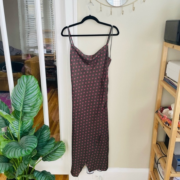 Zara Polka Dot Sleeveless Midi Dress - Picture 5 of 11